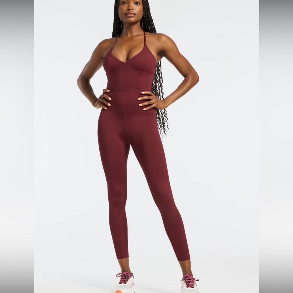IVL Collection (Revolve) Strappy Stretch Nylon‎ Onesie In Windsor Wine NWT 8